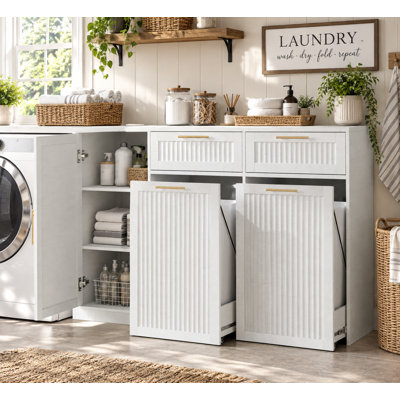 Armoire à déchets coulissante 26 gallons avec tablette et tiroir réglables