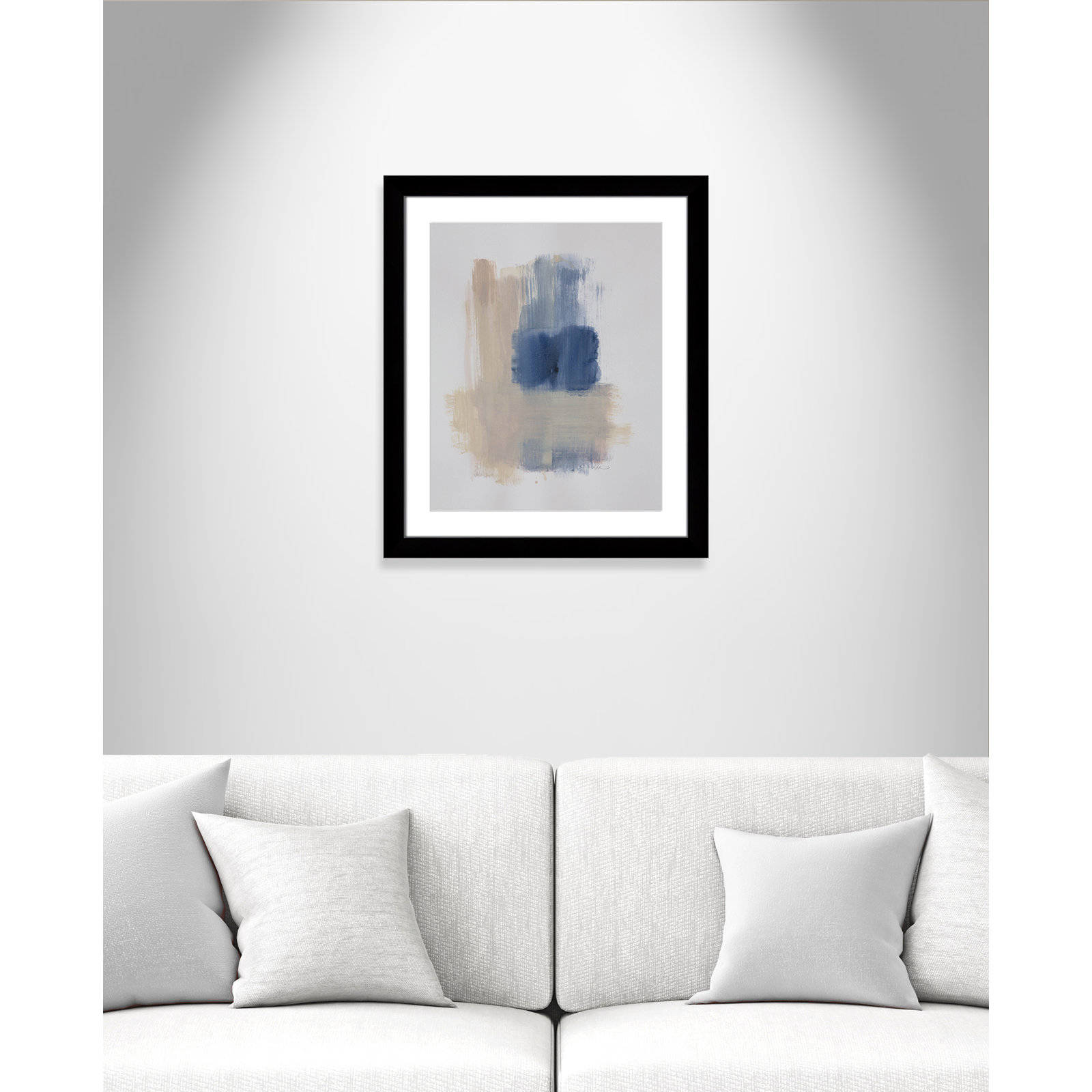 Esmeray "Powder Room Wash III" Print, Black Cube Frame Matted, 27" H x 23" W x 1.25" D  