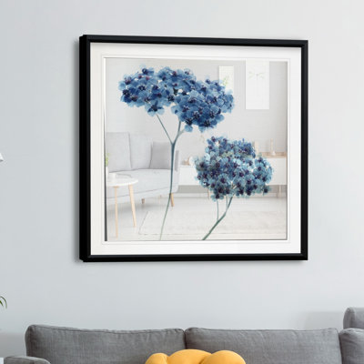 Gorgeous Blue Ill - Matted and Framed Under Acrylic Glass, Large Living Room Wall Art