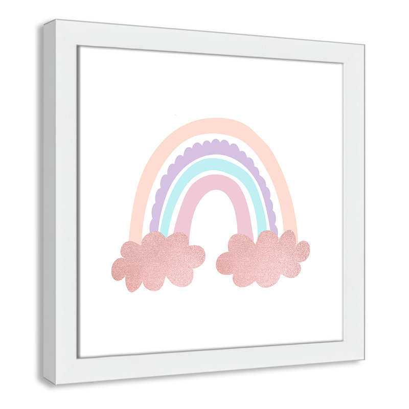 Arc-en-ciel 2, H 16 po x l 16 po x P 0,63 po, Cadre blanc