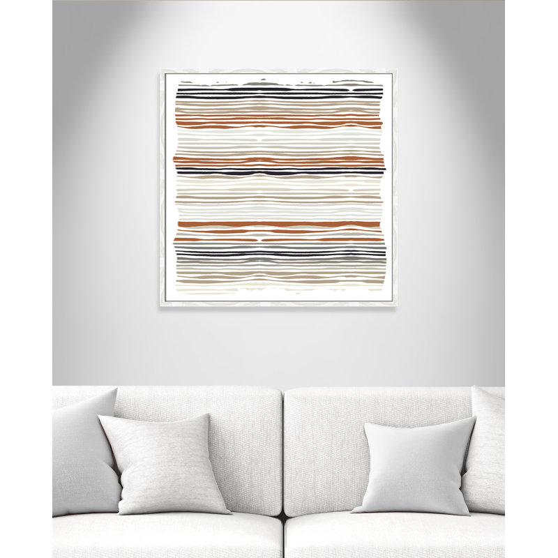 «Stripes Square Print» par Kimberly Allen, L 32 po x H 32 po, Framed Print, White Woodgrain