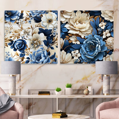 Plemons - Floral Acrylic Wall Art Glass Set Of 2