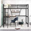 Lit en bois et panneau de fibres à densité moyenne avec bureau et tablette Loft-106847896-106847894