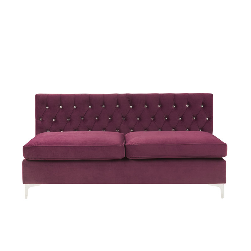 Canapé modulaire 109 po, Velours bourgogne
