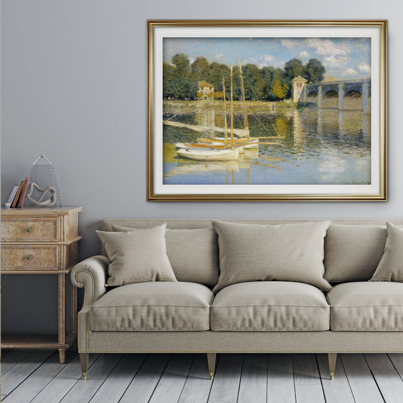 « the bridge » par claude monet, impression, Or, H 31 po x l 43 po x P 1,5 po