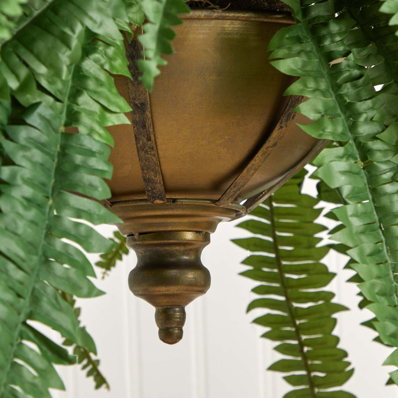 39'' Faux Fern Plant in Metal Planter