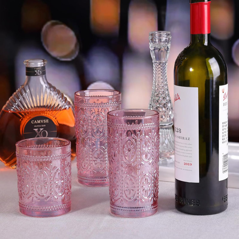 Verres Highball Vintage de 35 cl, verrerie décorative, Pink