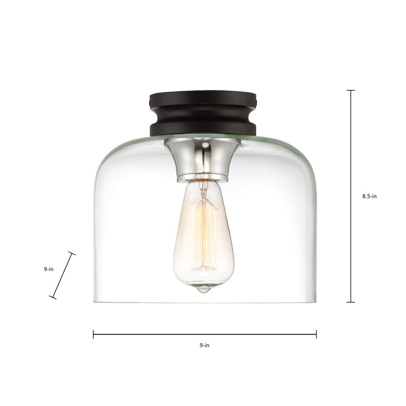 Piedmont Glass Flush Mount, Black
