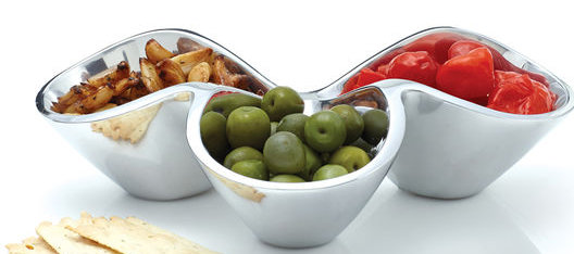 Nambe Bella Triple Condiment Server