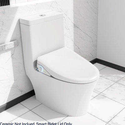 Smart Bidet Toilet Seat With Side Knob Function - Heated, Automatic Nozzle Cleanup, Adjustable Water Settings, Quiet Soft Close, Auto Lid, Hygiene Oriented Managed Cleanse, Silent Centered Assurance