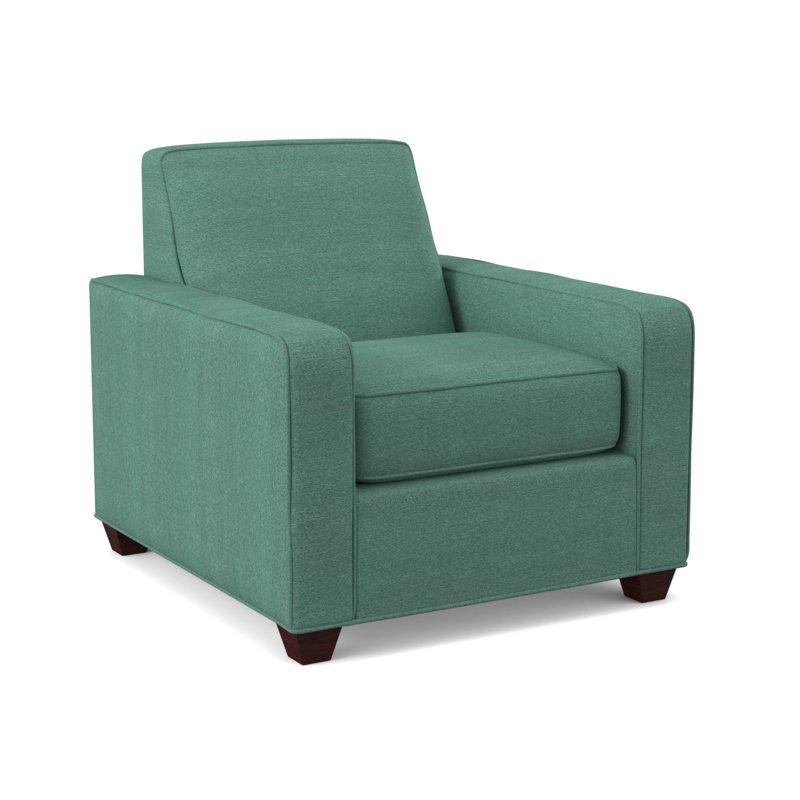 Avery Upholstered Armchair, Empire Mahogany, Antic Lagoon