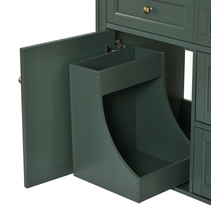 30'' Green MDF Freestanding Bathroom Vanity with Gold Hardware