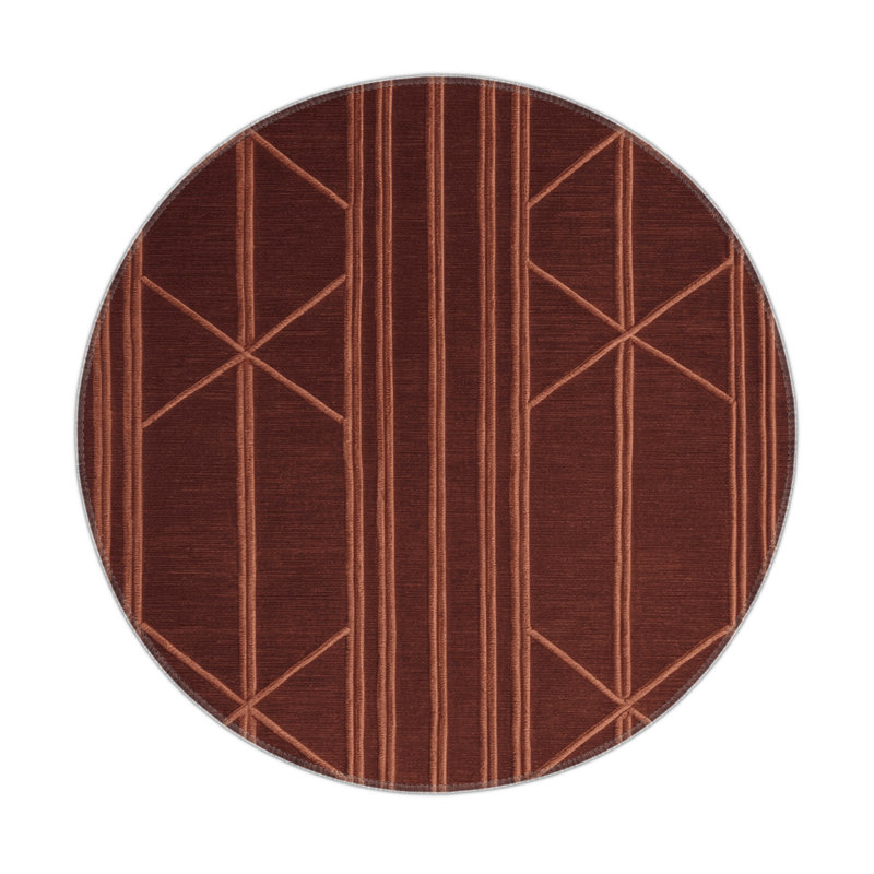 Tapis brun intérieur et extérieur Trellis, Rond 5 pi