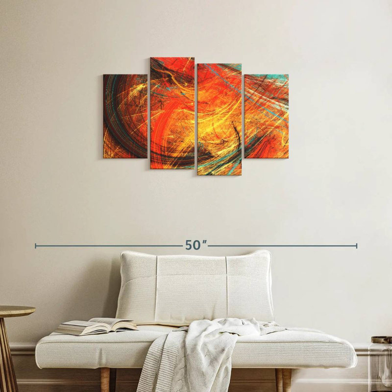 Huile de coucher de soleil abstraite Avery, H 22 po x l 36 po