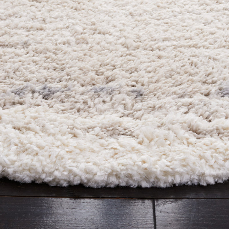 Tapis gris / crème Saraland, Rond 5 pi 3 po