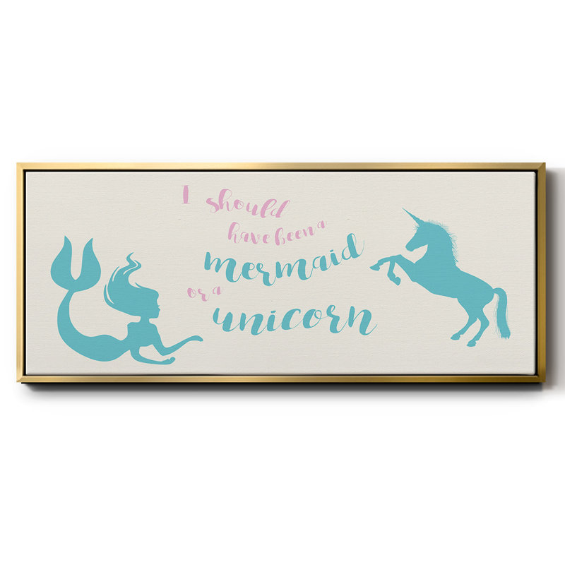 Mermaid Unicorn- Framed Canvas