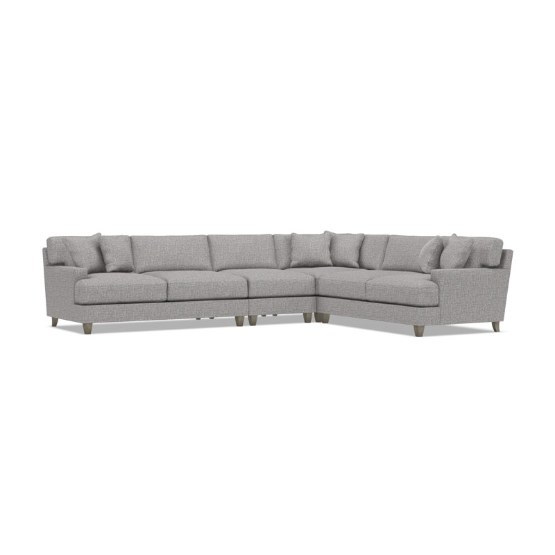 Mila Sectional, 33.5" H x 137" W x 107" D, Right Hand Facing, Gray Polyester