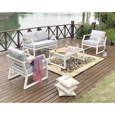 Bettey 4 - Person Patio Conversation Set with Cushions