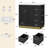 Vicky 36" Modern Black Single Bathroom Vanity With Integral White SMC Sink And Gold Hardware
