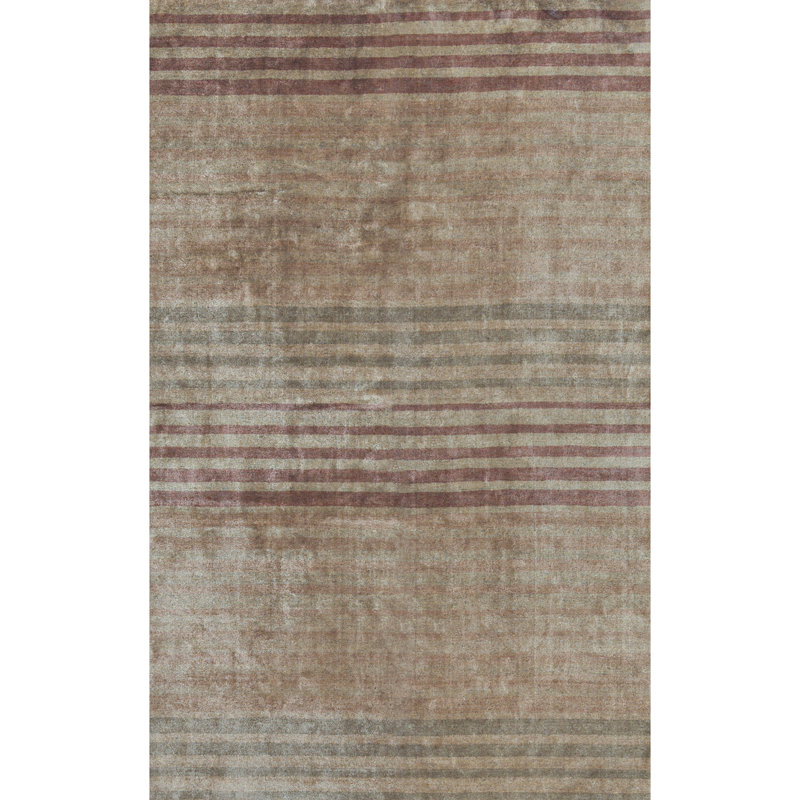 Striped Area Rug in Brown, Rectangle 5'9" x 8'9"