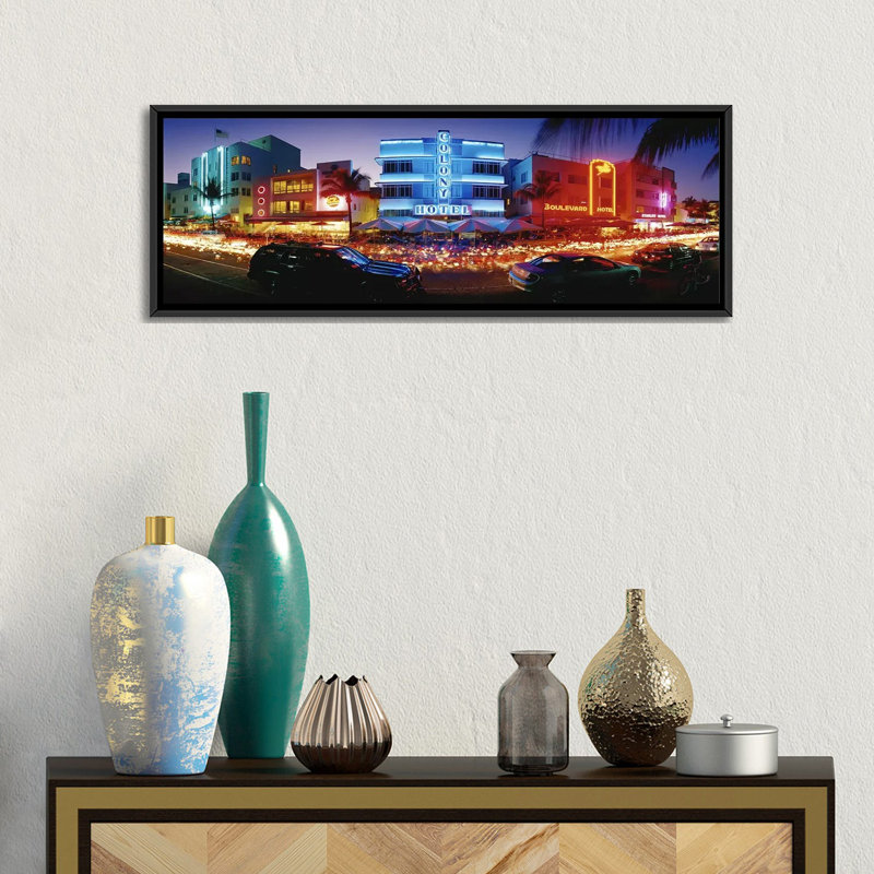 «Florida, Miami Beach», reproduction de photo sur toile, H 12 po x l 36 po x P 1,5 po, Toile tendue
