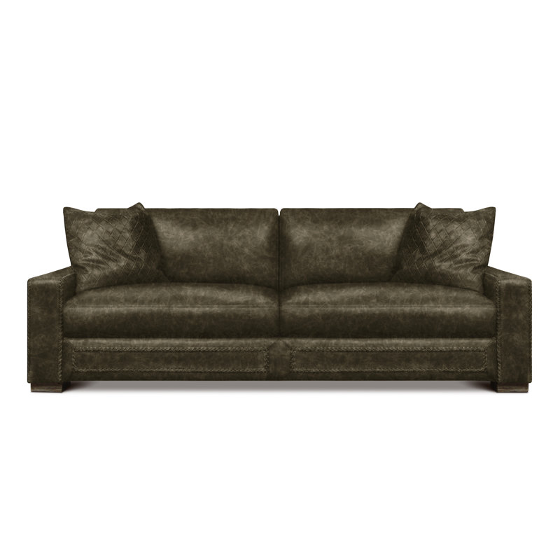 Downtown Cowboy Leather Sofa, Graphite (Coyote), Espresso