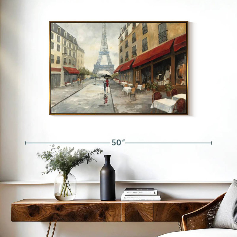 Morning In Paris, Floating Frame Gold, 37" X 25"