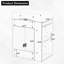 Meuble-lavabo de 20 po avec lavabo en céramique, porte à motif de losanges, poignée dorée et tablettes de rangement latérales - petit meuble moderne avec barre à serviettes, fabrication en panneau de fibres à densité moyenne, assemblage requis-133416637