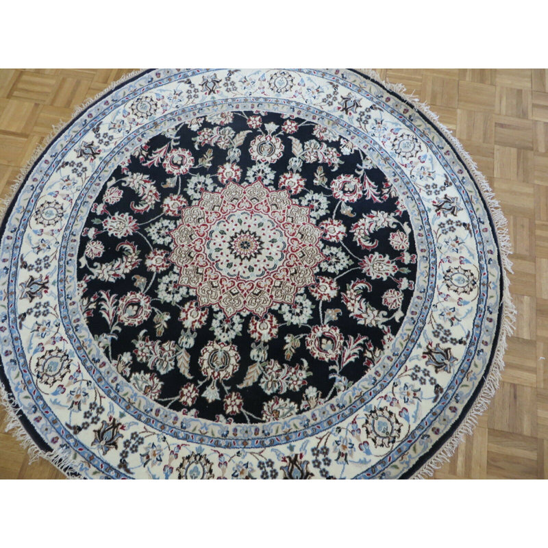Tapis à main one-of-kind noué la blue/black 5 pi 11 po Adonica