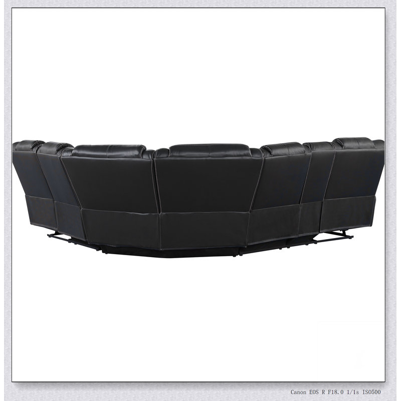 Fauteuil inclinable manuel moderne en similicuir avec console centrale et bande lumineuse DEL