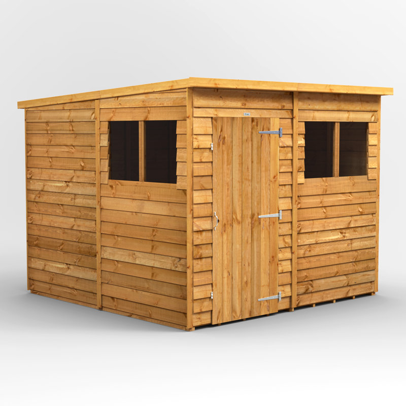 Powersheds 8 x 8ft Timber Overlap Pent Garden Shed