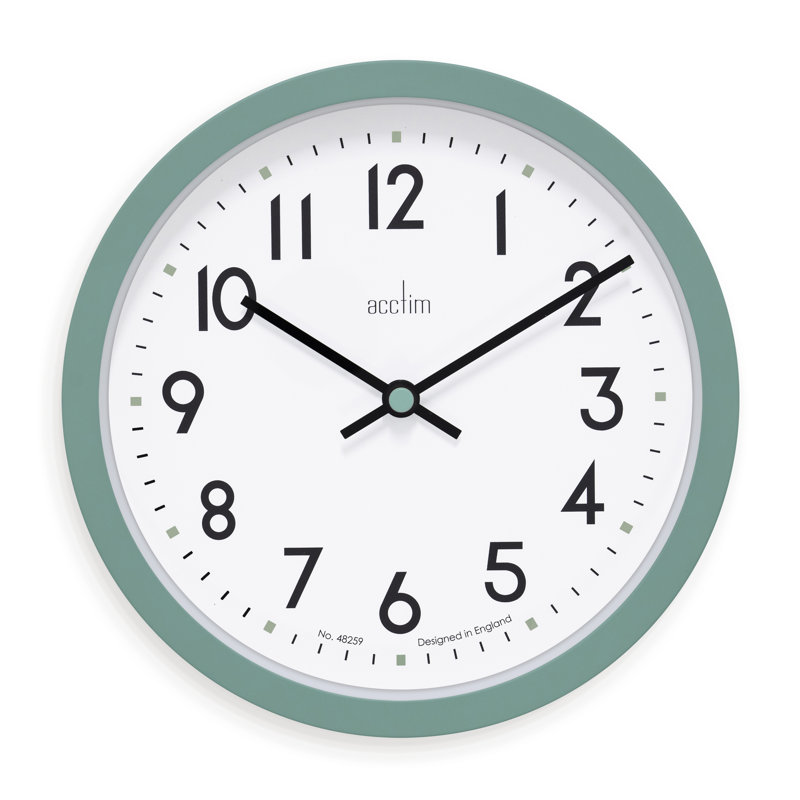 Acctim Elstow Small Kitchen Wall Clock Quartz Retro Style 20cm, Meadow