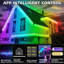 200 lumières RVB d'extérieur fixes de 200 pi, lumières Eaves intelligentes étanches avec application / télécommande, pour Noël et toutes les décorations des Fêtes, éclairage quotidien et décoratif, éclairage de toit et de jardin
