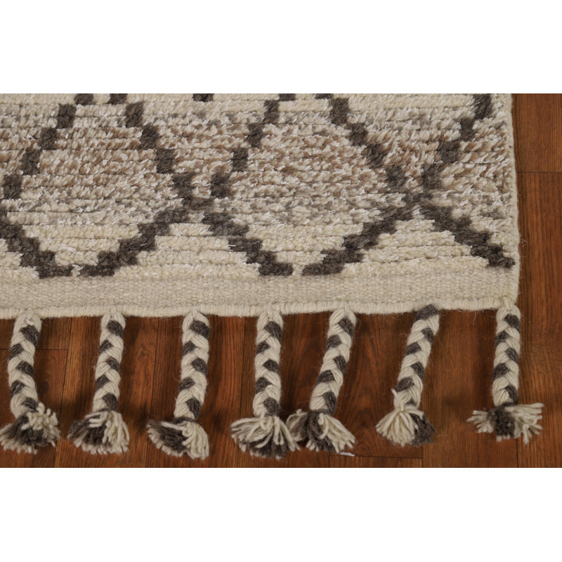 Tapis oriental marocain à rayures géométriques 2x3