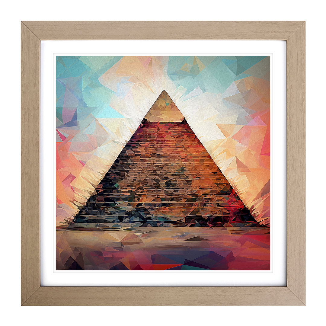 Great Pyramid Of Giza Abstract - Single Picture Frame Print on Wood
