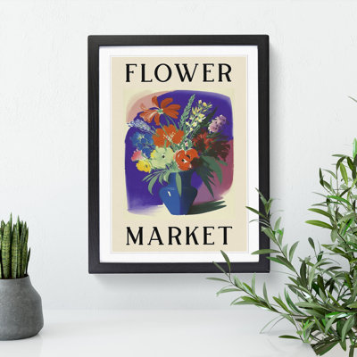 Antique Flower Market Exhibition No.6 - Single Picture Frame Print on Wood