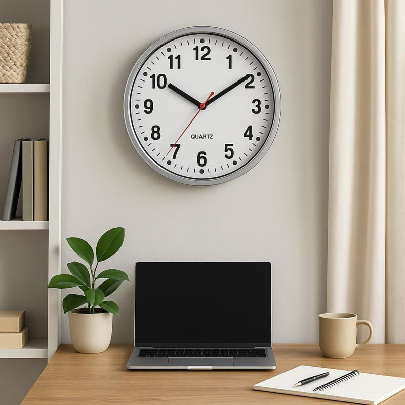 Wall Clock 9" Silent Non-Ticking Decorative Clock Battery Operated Wall Clocks