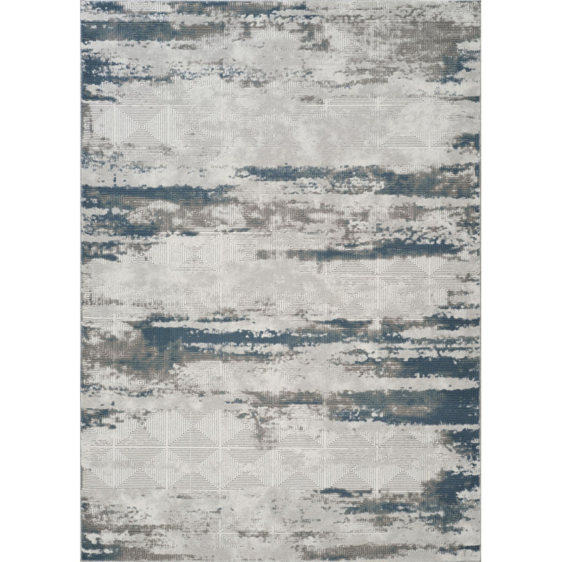 Geometrix GC_DIM1011 Gray 5 Ft. 3 In. X 7 Ft. 3 In. Area Rug, Rectangle 5'3" x 7'3"