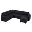 Canapé-lit modulaire convertible en forme de U avec chargement USB et rangement caché-1292630162