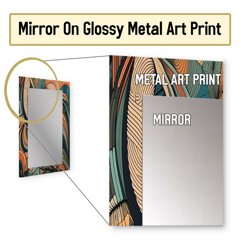 «Pastel Color Boho Artwork III», grand miroir minimaliste, décor de miroir mural unique et moderne, impression d'art en métal