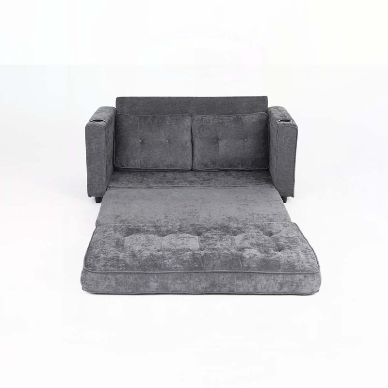 Canapé-lit convertible en futon, Gris foncé