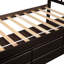 Lit plateforme simple en bois massif avec 6 tiroirs-1234804443
