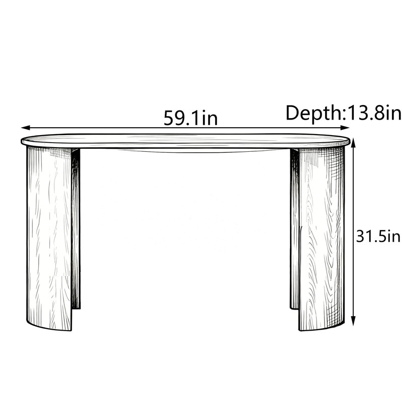 Console Modern Minimalist, 31.5" H x 59.1" W x 13.8" D
