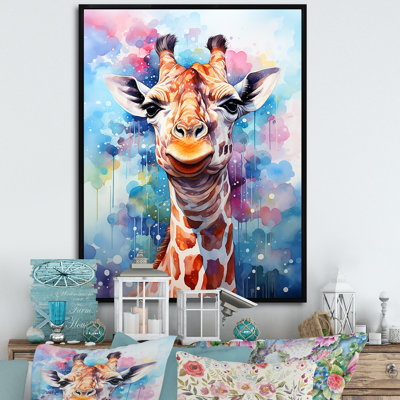 Portrait de girafe Pop Art - Reproduction d'art mural girafe