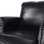 Fauteuil club en PU noir, décor clouté roulé, mobilier contemporain et fonctionnel avec garniture confortable