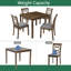 Ensemble de table de salle à manger 5 pièces en bois avec 4 chaises à dossier double en forme de X