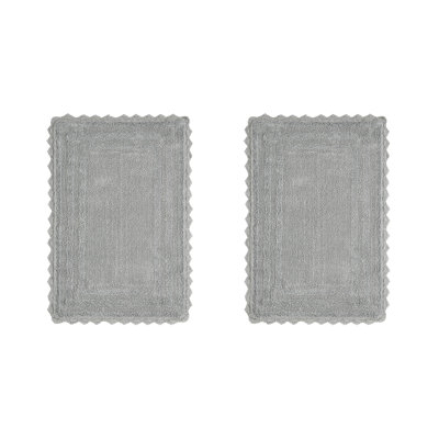 Ensemble de tapis pour salle de bain 100% coton touffeté et réversible, très absorbant et très doux lavable à la machine Rasika