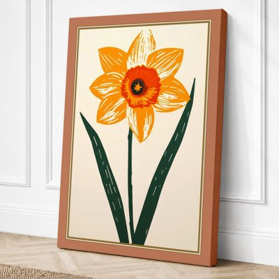 Daffodil Study Botanical - Wrapped Canvas