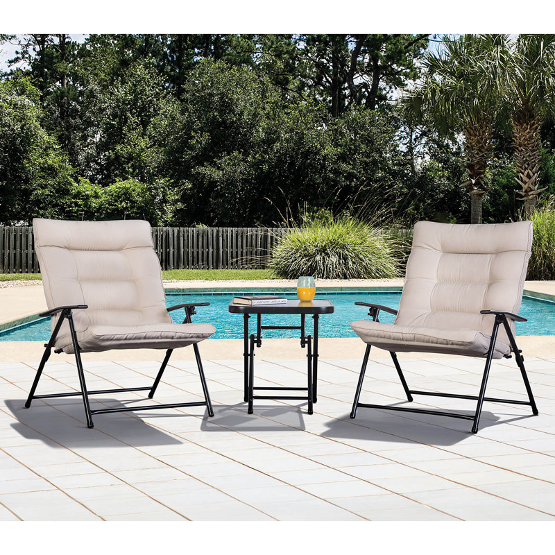 Wilba 2 - Person Patio Conversation Set with Cushions, Beige