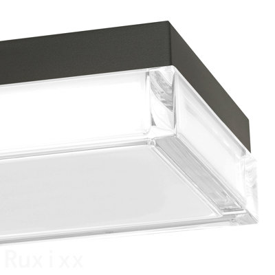 8-Inch Black Integrated Led Flush Mount